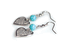 White Sand Heart Pendant Earrings