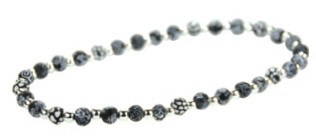 Black Lace Classic Silver Ball Necklace