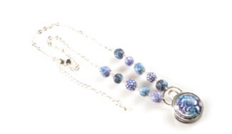 Something Blue Silver Link Swirl Necklace