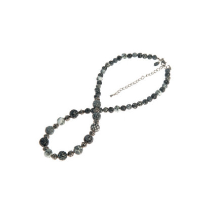 Classic Black Lace 8mm Non-Stretch Link Necklace