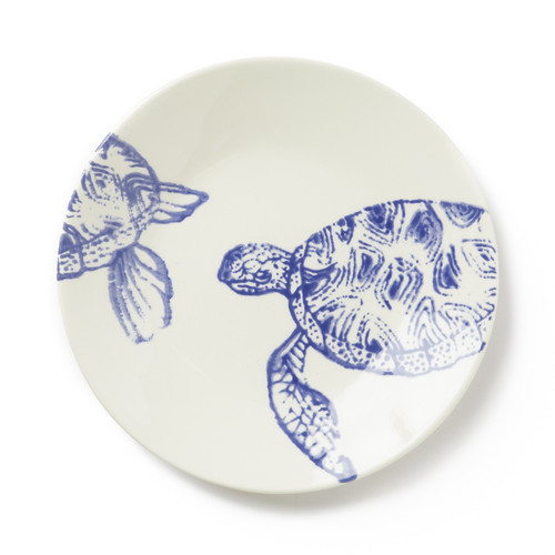 Vietri Costiera Blue Turtle Salad Plate