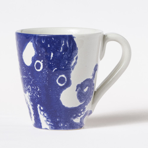 Vietri Costiera Blue Octopus Mug