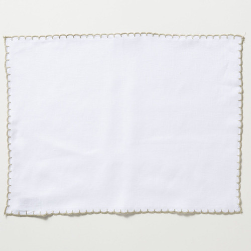 Vietri Whipstitch Ivory with Natural Placemat