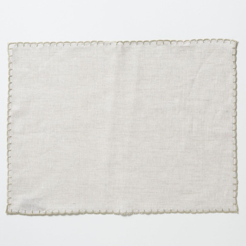 Vietri Whipstitch Oatmeal with Natural Placemat