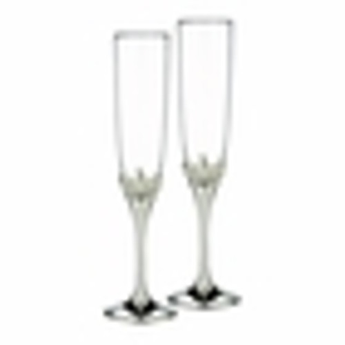 Monique Lhuillier Lily of the Valley Glass Champagne Flutes - Set