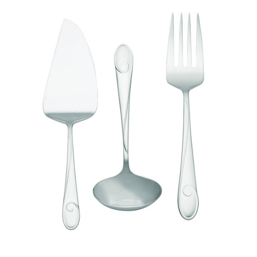 Ballet Ribbon Stainless Steel 3-Piece Serving Set by Waterford - Special Order