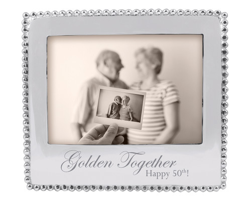 "Golden Together Happy 50th!" Beaded 5" x 7" Frame by Mariposa