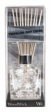 WoodWick Candles Twinkling Mint Cocoa 5 oz. Decorative Glass Reed Diffuser