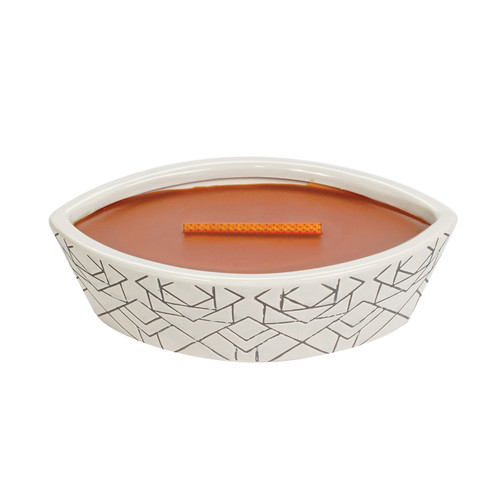 WoodWick Candles Pumpkin Pecan Ceramic Ellipse with Hearthwick Flame