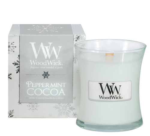 WoodWick Candles 3.4 oz. Peppermint Cocoa Holiday Collection