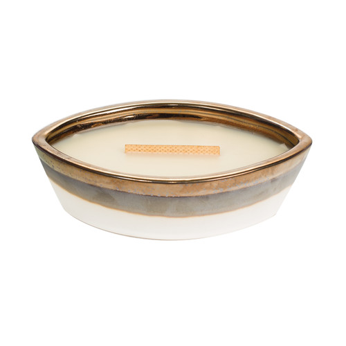 WoodWick Candles Vanilla Bean Ellipse Textured with HearthWick Flame
