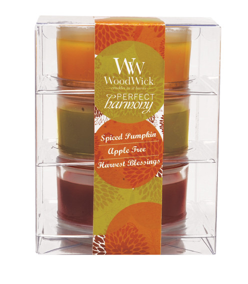 WoodWick Candles *Spiced Pumpkin, Apple Tree & Harvest Blessings Perfect Harmony Collection