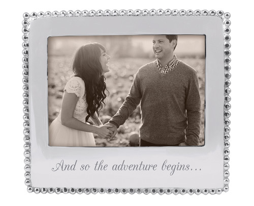 "And so the adventure begins" Beaded 5" x 7" Frame by Mariposa