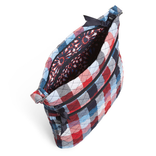 Patriotic Plaid Triple Zip Hipster Crossbody Bag