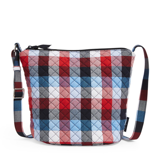 Patriotic Plaid Bucket Crossbody Bag