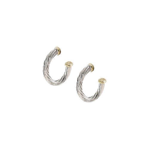 Cordao MD Oval Post Two-Tone Earrings
