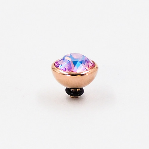 Light Rose Shimmer 10-mm. Bottone Top - Rose Gold
