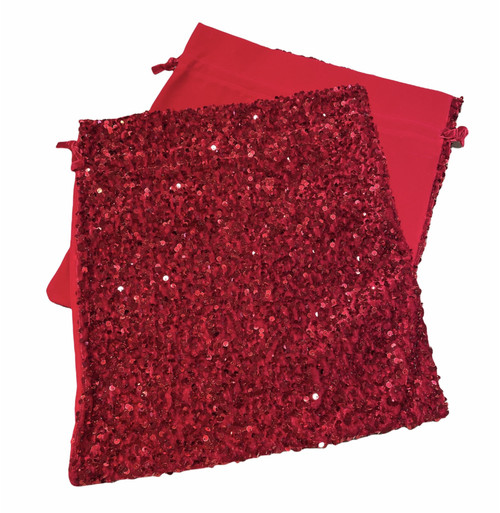 Red Velvet Sequin 12x15 Gift Bag