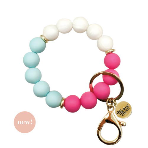 Pretty in Pearl Hands-Free Silicone Beaded Keychain Wristlet