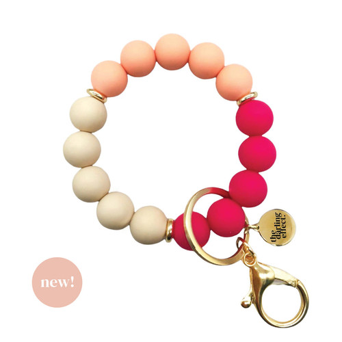 Sunkissed Peaches Hands-Free Silicone Beaded Keychain Wristlet