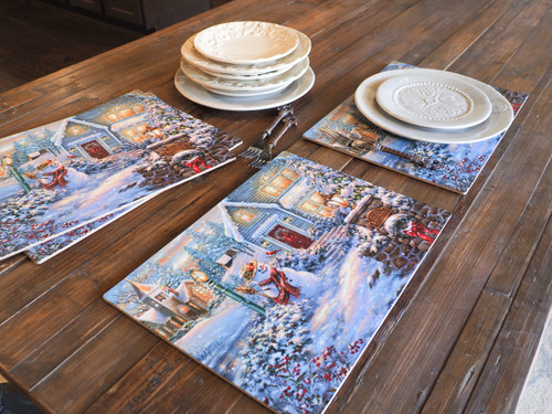 Set of 4 Silent Night Lane Placemat and Coaster Set by Sophia's Home