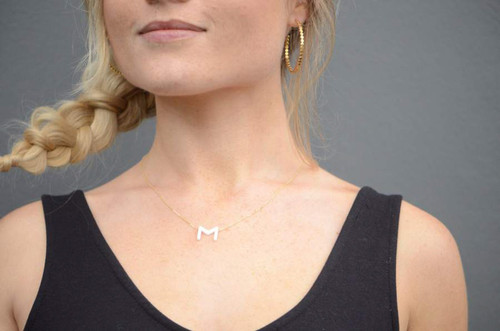 Gold Aurora Letter Necklace - Letter S