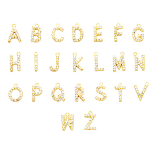 Gold Shimmer Letter Charm - Letter D