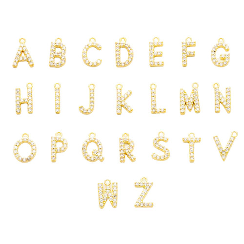 Gold Shimmer Letter Charm - Letter J
