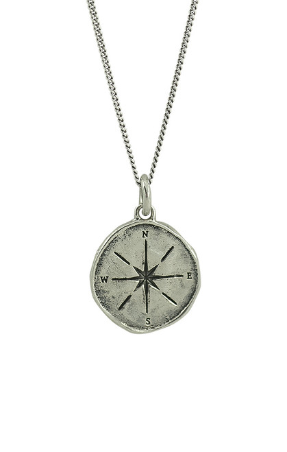 Compass Necklace Sterling Silver - 24" by Waxing Poetic