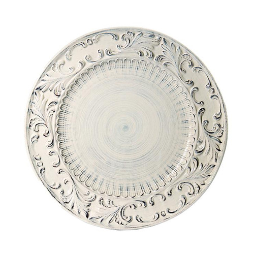 (B) Baroque Cream Round Platter 15.75"D - Intrada Italy