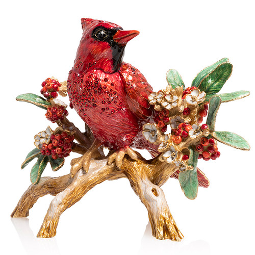 Jay Strongwater Red Cardinal on Branch Figurine