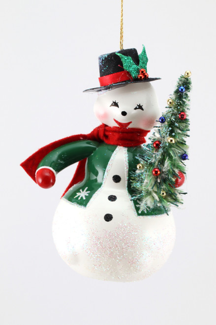 Snowman Holding Christmas Tree by Soffieria de Carlini