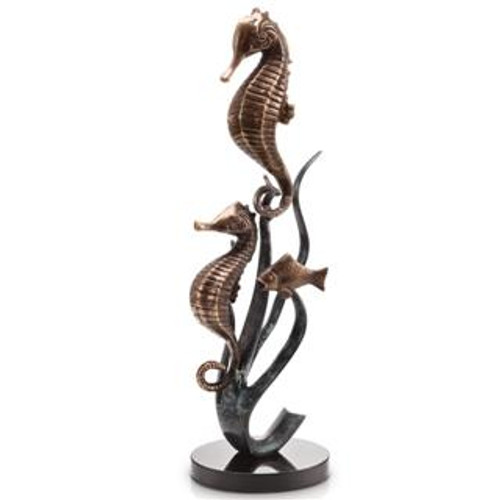 Seahorse Duo Brass Sculpture - SPI Home