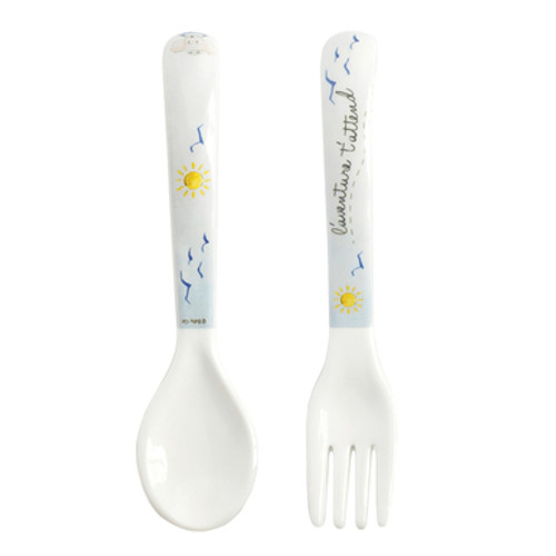 Adventure Awaits Fork and Spoon by Baby Cie