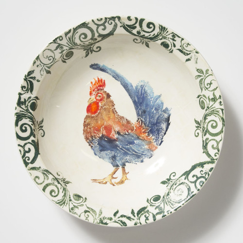 Vietri Gather Rooster Large Bowl