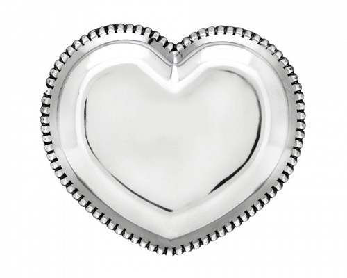 Engravable Beaded Heart Tray by Arthur Court