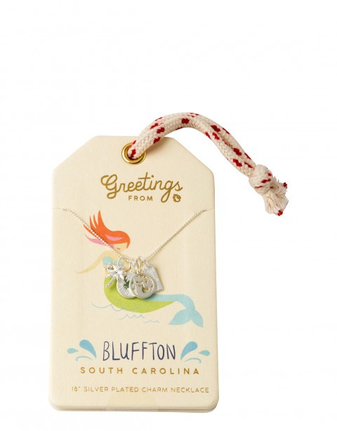 Bluffton Silver Charm Necklace - Oh So Witty by Spartina 449