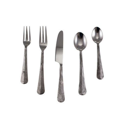 Woodbury Graphite 5-Piece Flatware Setting by Simon Pearce