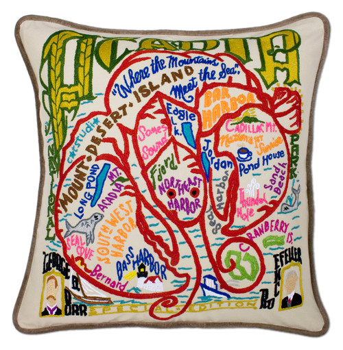 Acadia Hand-Embroidered Pillow by Catstudio