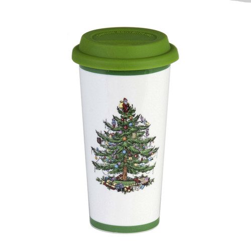 Christmas Tree Travel Mug With Silicone Lid by Spode