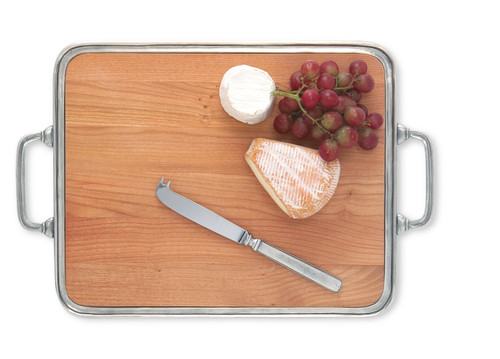 Large Cheese Tray with Insert & Handles by Match Pewter