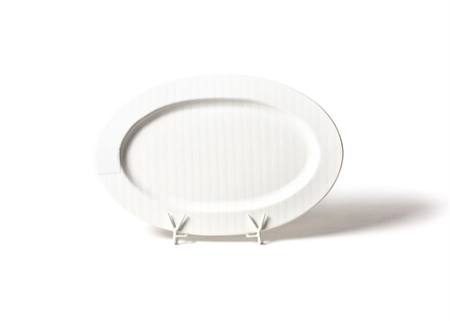 White Stripe Big 20" Oval Entertaining Platter by Happy Everything!