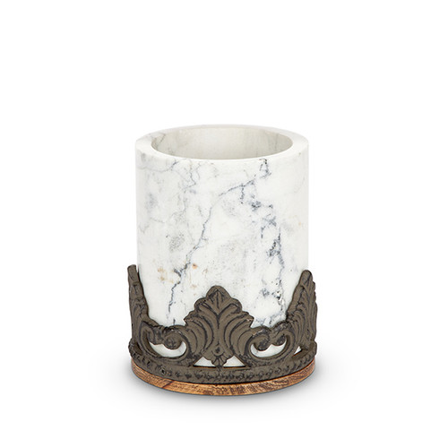 Antiquity Marble & Wood Utensil Holder - GG Collection