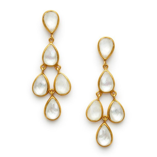 Julie Vos Clara Earring -Iridescent Clear Crystal