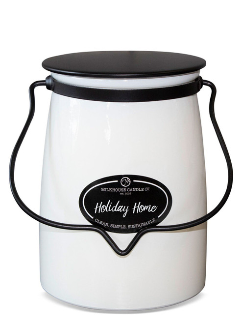 Holiday Home 22 oz. Butter Jar by Milkhouse Candle Creamery