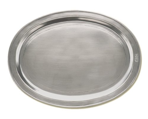 Medium Oval Incised Tray by Match Pewter