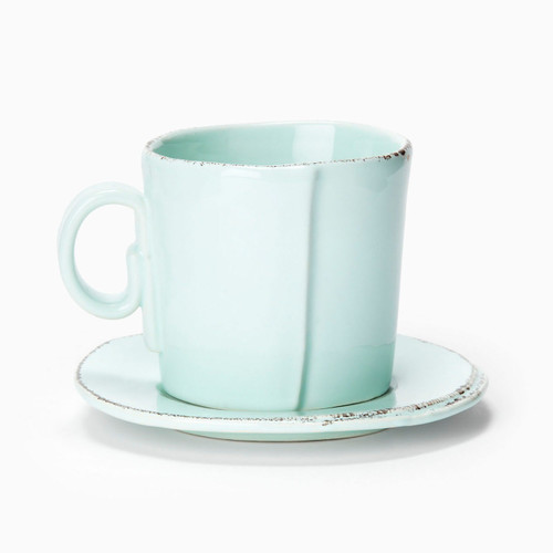 Vietri Lastra Aqua Espresso Cup & Saucer