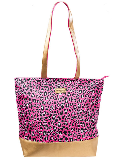 Leopard Pink Tote Bag by Simply Southern