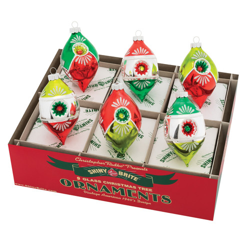 Holiday Splendor 3.5" Multi Reflector Tulips by Christopher Radko (Set of 6)