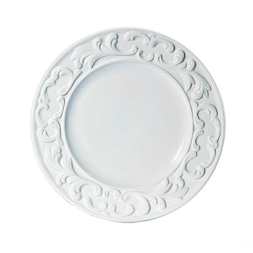 (A) Baroque White Dinner Plate 11" - Set of 4 - Intrada Italy